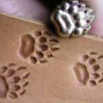 011-01 Bear grizzly FRONT paw Leather stamp