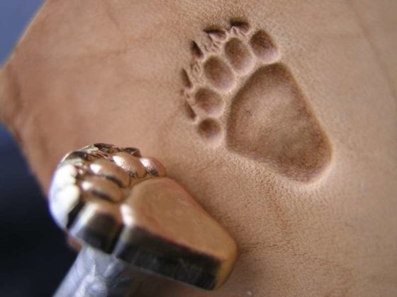 011-02 Bear grizzly REAR paw Leather stamp - Image 2
