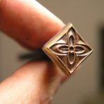 012-03 Square flower in frame Leather stamp