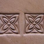 012-03 Square flower in frame Leather stamp - Image 2