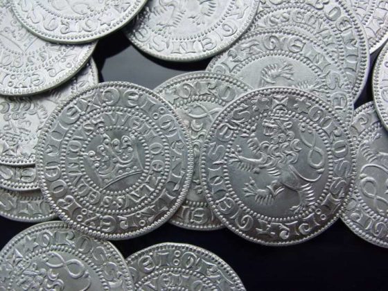 Coin replica Prague Groschen of Wenzel II. Aluminium - 10 pcs