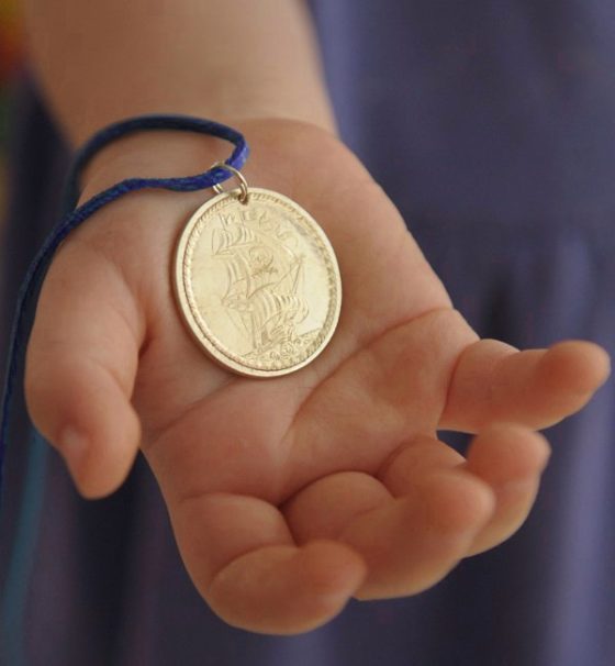 Navy pirate coins - Pendant