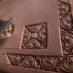 SET of Fleur de Lis in Rhombus and Ornamental Rhomboid Leather stamp - Image 5