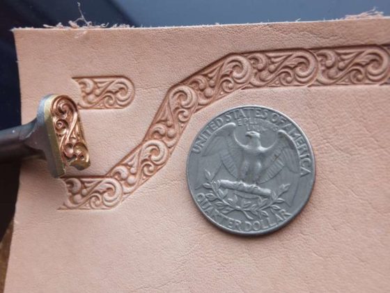 012-10 Combining Rectangular Ornament Leather stamp - Image 3