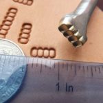 016-14  4 BEADS Leather stamp brass