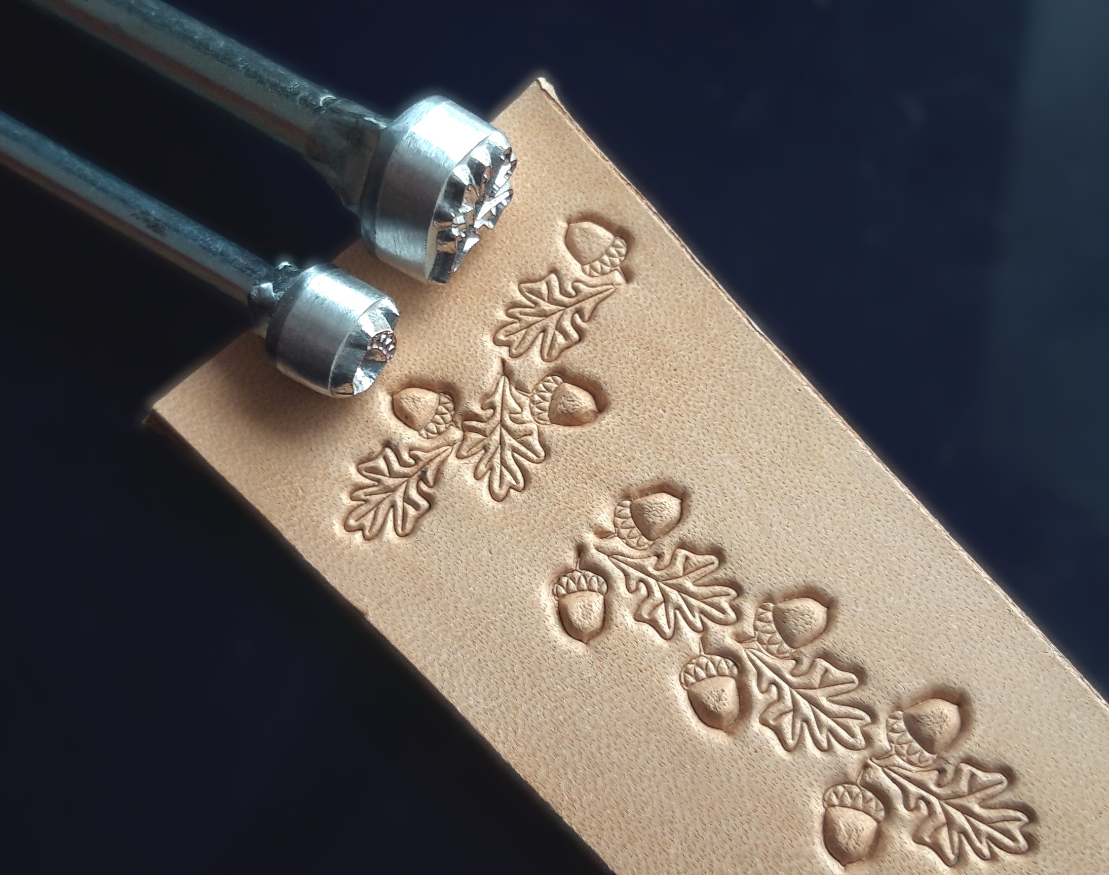 Oak Leaf and Acorn - 2 leather stamps
