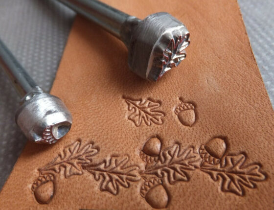 Oak leaves and acorn Leather Stamp punch Decorating tool for Saddler maker and creatives