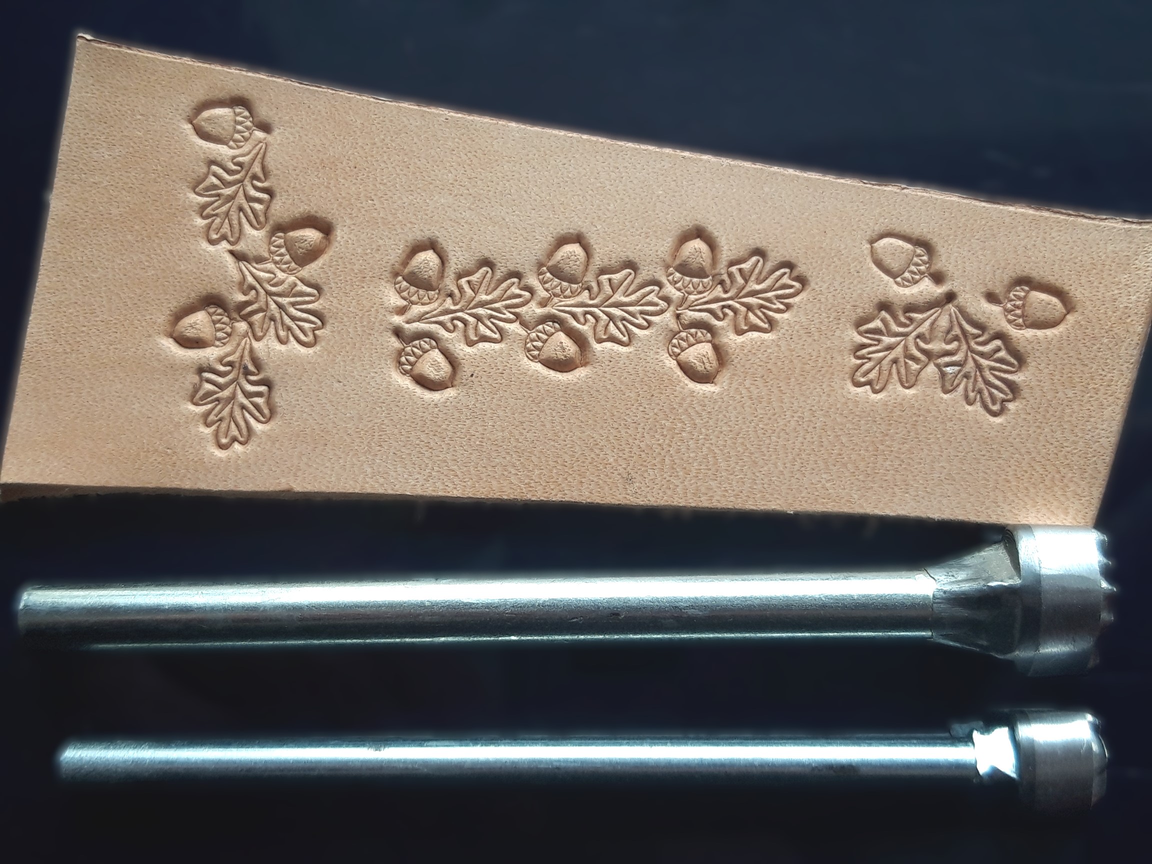 Oak Leaf and Acorn - 2 leather stamps