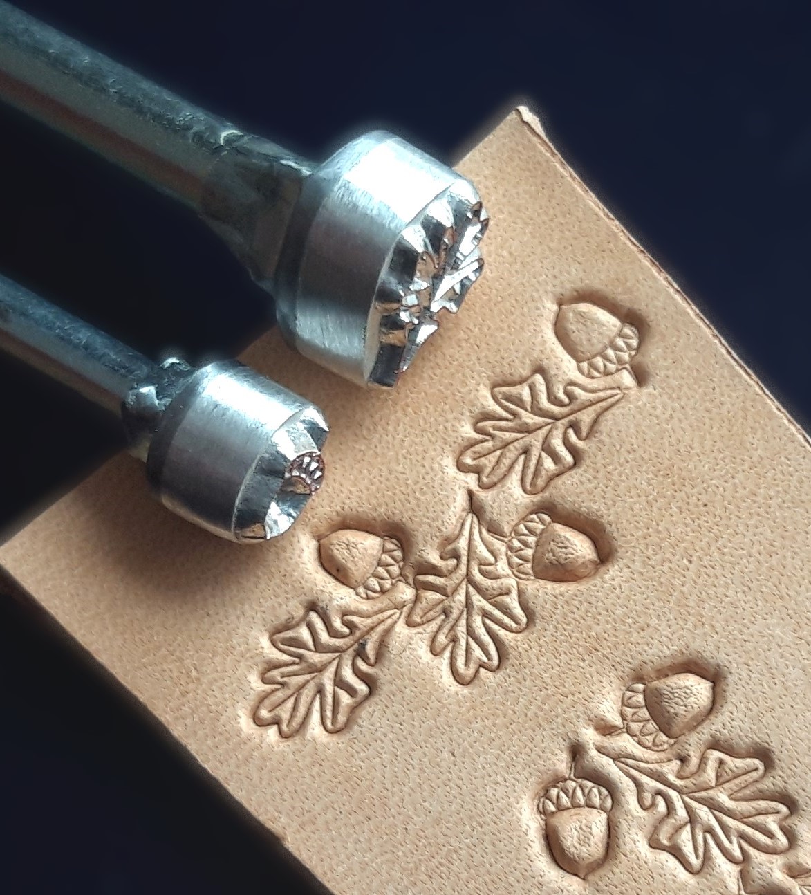 Oak Leaf and Acorn - 2 leather stamps