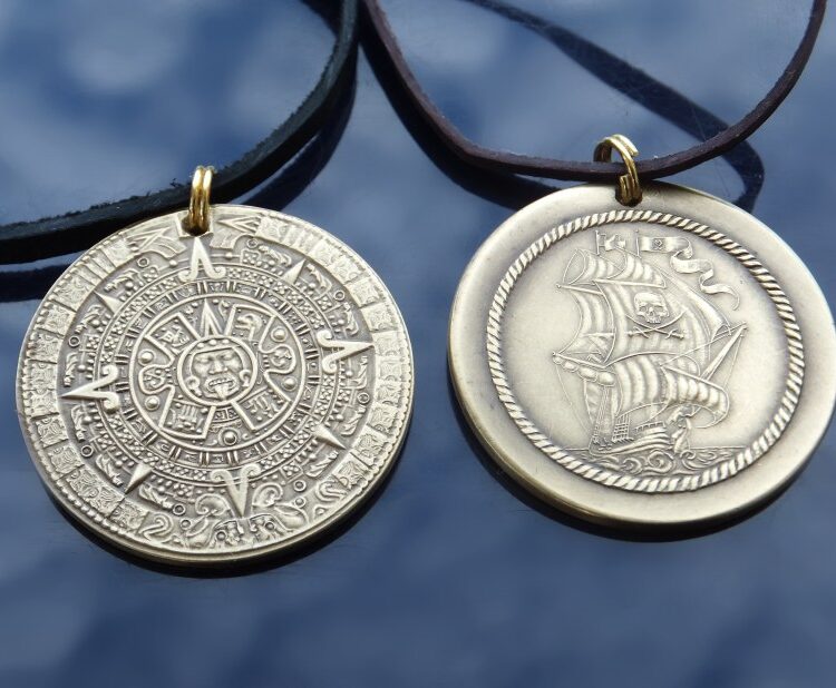 Aztec Calendar Medallion with Patina