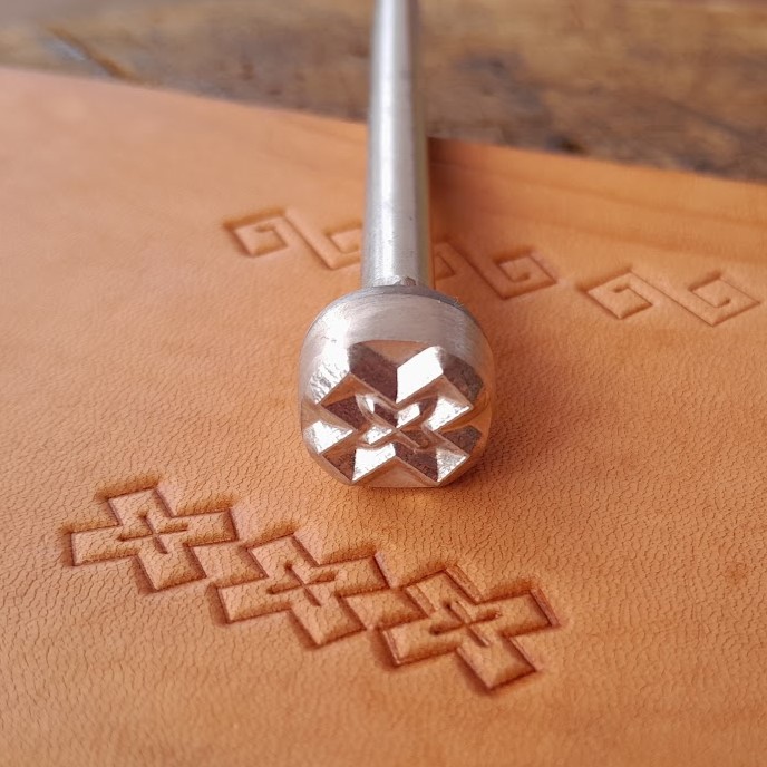 014-24 Stylized Cross leather stamp