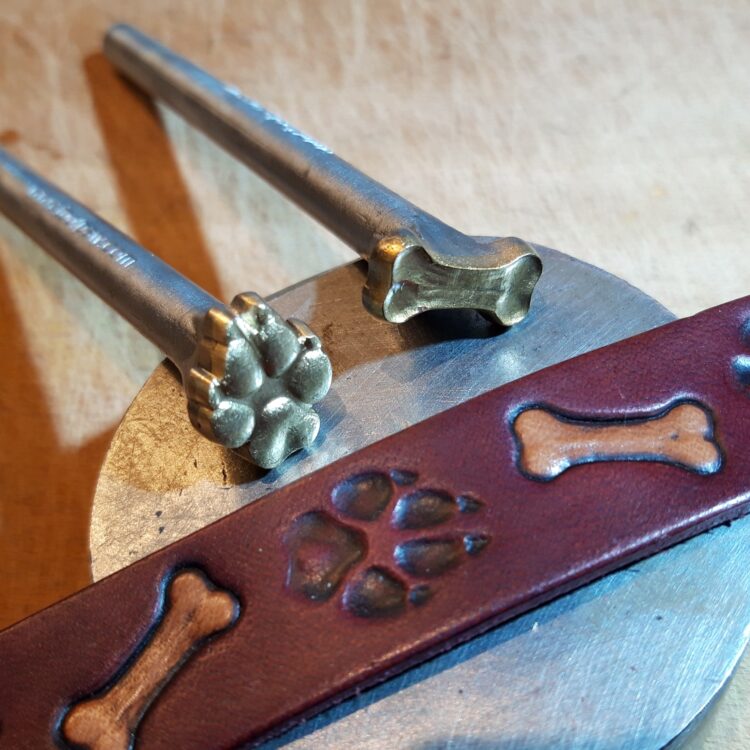 017-30 Bone & Wolf Track Leather Stamp Set